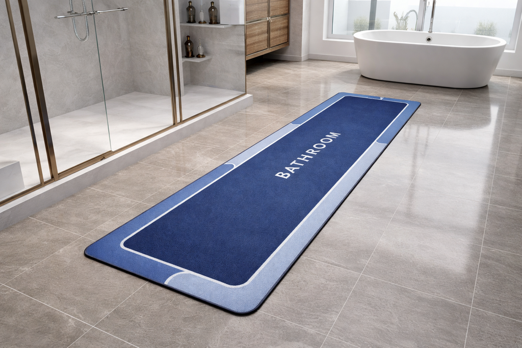 Tapete de baño antideslizante superabsorbente x2 azul