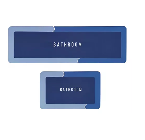 Tapete de baño antideslizante superabsorbente x2 azul